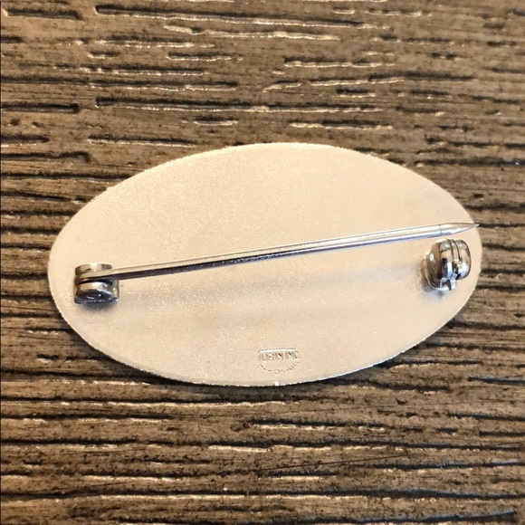 Vintage Oval Sterling Silver Monogramed Pin MKT - Picture 6 of 11